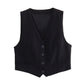 Women's Waistcoat Vest Linen Blended Casual Shorts Suit Women