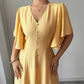 Women's Solid-Colored Split Simple Dress With Petal Sleeves