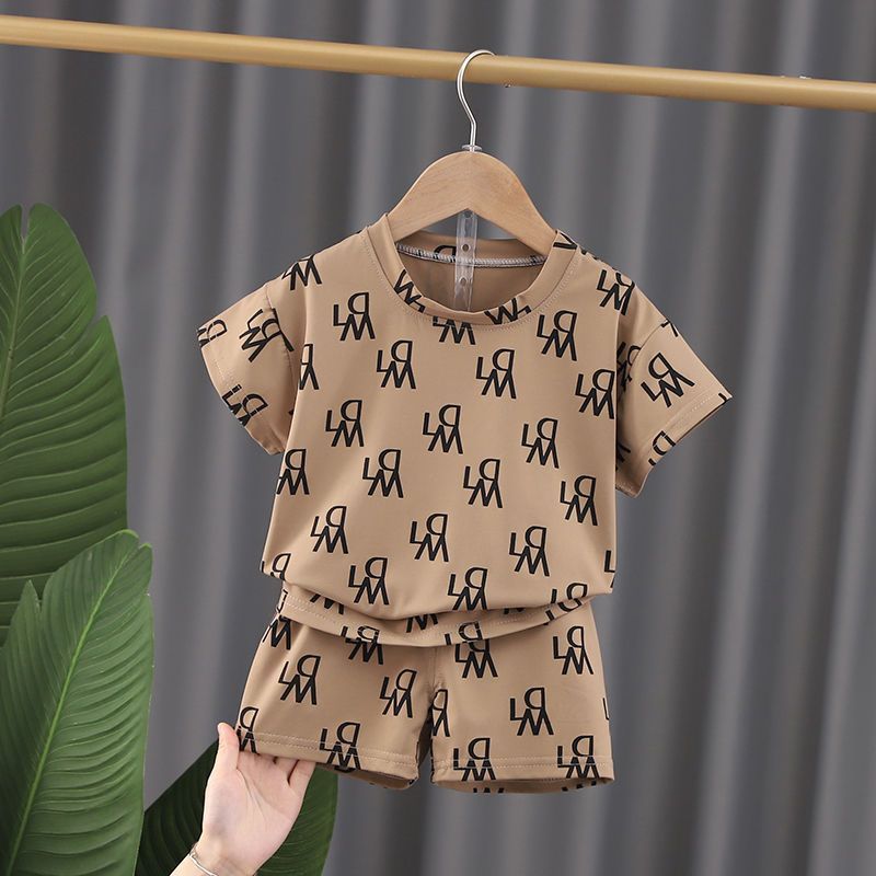 Children's Unisex Baby Suit Western Style Printed Suit Two-piece Set