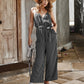 Pantalon sexy à rayures et col en V