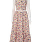 Sling Midriff Outfit Floral Top Dress Suit