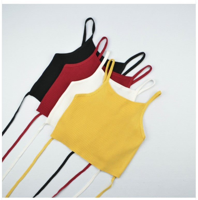 Strapless vest back hollow tie