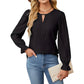 Jacquard Round Neck Long Sleeve Top Women's Clothing