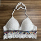 Lace-up Chest Pad Top Seaside Vacation Beach Bikini Halter Neck Halter