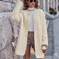 Thick Solid Color Round Neck Single-breasted Long Sleeve Coat