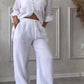 Ensemble deux pièces à lacets et pantalon large pour femme
