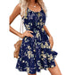 Elegant Sleeveless Dress Pullover Print Elastic Waist