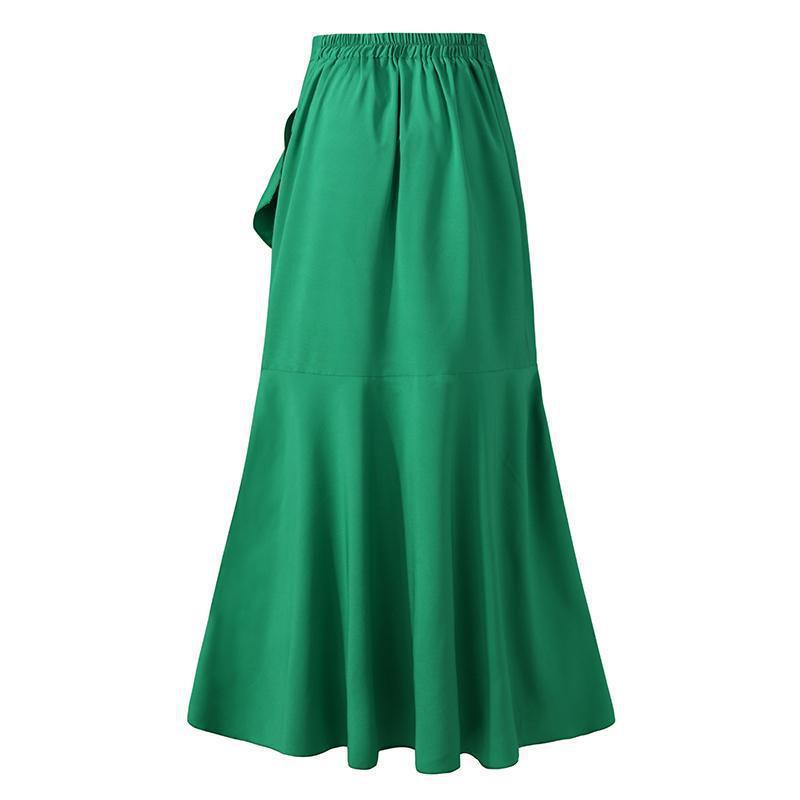 Belt Lace Sheath Fishtail High Waist Irregular Skirt
