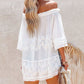 Lace Floral Pullover Round Neck Loose Off-shoulder Lace Shirt
