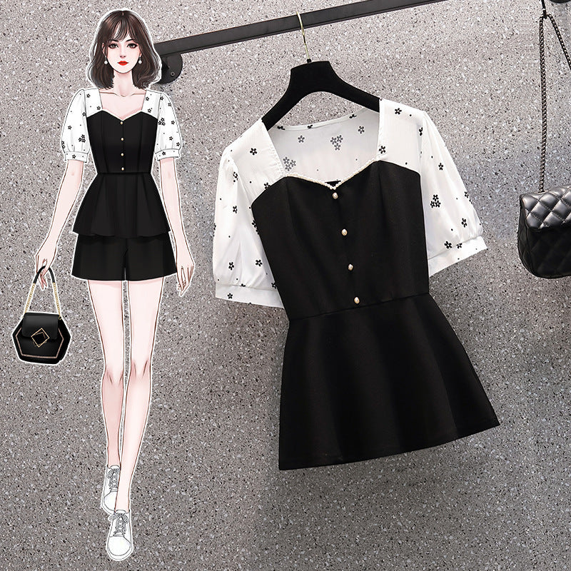 Splicing Plus Size Women's Fashion Simple Fake Two Pieces