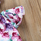 Ensemble de culottes à manches volantes et fleurs de couleur unie pour fille