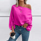 Pull asymétrique à col diagonal, style européen et américain