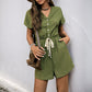 V-neck Pleated Jumpsuit One-piece