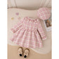 Children's Plaid Lace Collar Bow Dress