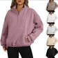 Pull en polyester tendance pour femme, style sport décontracté, avec poche zippée