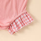 Baby Girl Cute Plaid Sling Half-length Lace Skirt Shorts Two-piece Suit