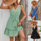 V-neck Sleeveless Lace Waist Dress