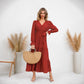 Solid Color Wide Hem Casual Dress Women's Clothing
