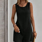 Women's Solid Color Sleeveless Jumpsuit Shorts
