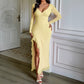 European And American Elegant Style Slip Dress With Slits