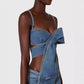 Camisole Tube Top Denim Trousers Suit