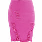 Hole bag hip skirt denim skirt