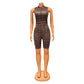 Women's Fashion Skinny Print Sleeveless Jumpsuit