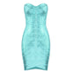 Robe tube sexy couleur chaude dos nu sans manches jupe slim bandage