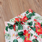 Spring And Summer Little Girl Sweet Rose Red Suspender Top