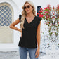 V-neck Ruffled Short Sleeve Women's Top