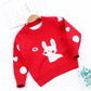 Le pull en tricot ne se décolore pas, j'adore le double manteau lapin blanc