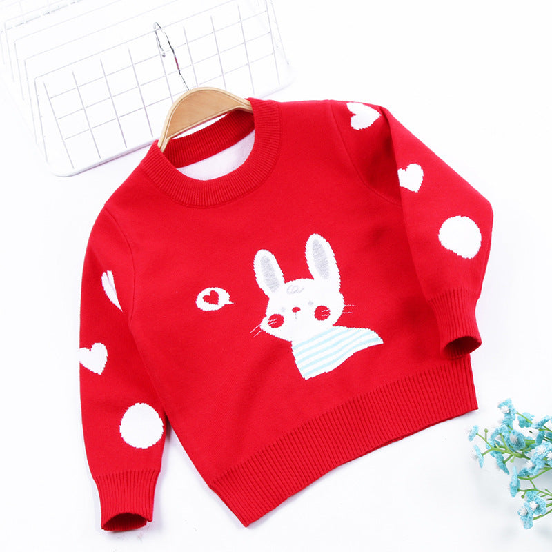 Le pull en tricot ne se décolore pas, j'adore le double manteau lapin blanc