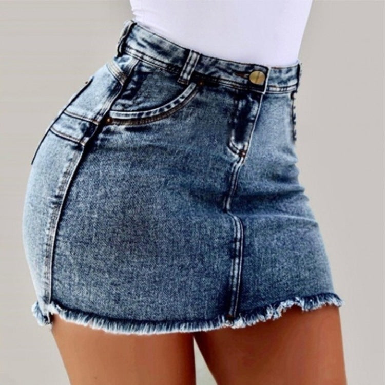 High Waist Pencil Jeans Skirt