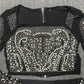 Women's Square Collar Heavy Industry Beads Rhinestone Long Sleeve Two-piece Suit