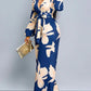 Women's Printed Long Sleeve Jumpsuit Suit