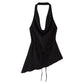 Asymmetric Design Hanging Collar Top And Trousers Suit