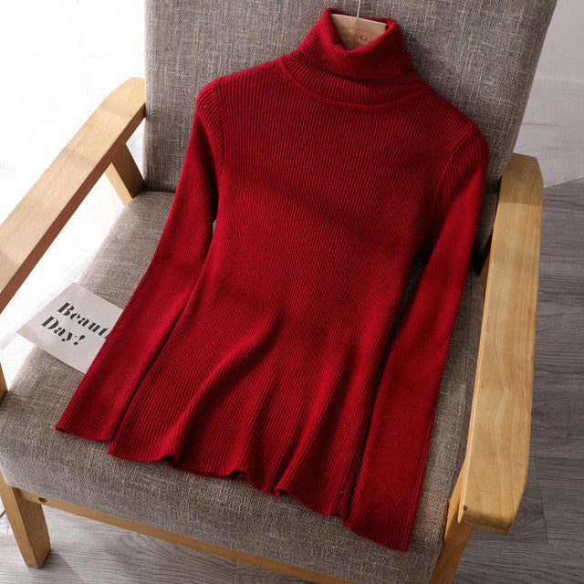Pulls basiques à col haut pour femmes