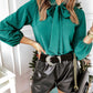 Women's Temperament Leisure Lace-up Long Sleeve Solid Color Shirt