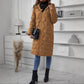 Veste épaisse à capuche zippée en coton pour femme