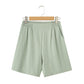 French Lapel Short Sleeve Shirt Outfit Loose Shorts Two-piece Set