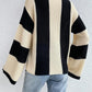 Pull en maille à rayures et col rond pour femme