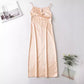 High-waisted Slimming Short-sleeved Design Mid-length Strappy Dress