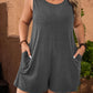 European And American Fashion Sleeveless Vest Pocket Plus Size Women's Jumpsuit