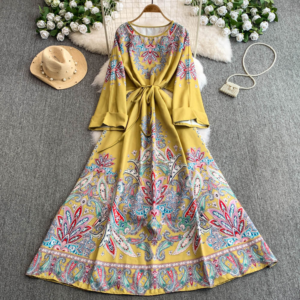 Ethnic-style High-end Elegant Vintage-style Printed Dress