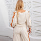 Long Sleeve Top And Trousers Two-piece Set