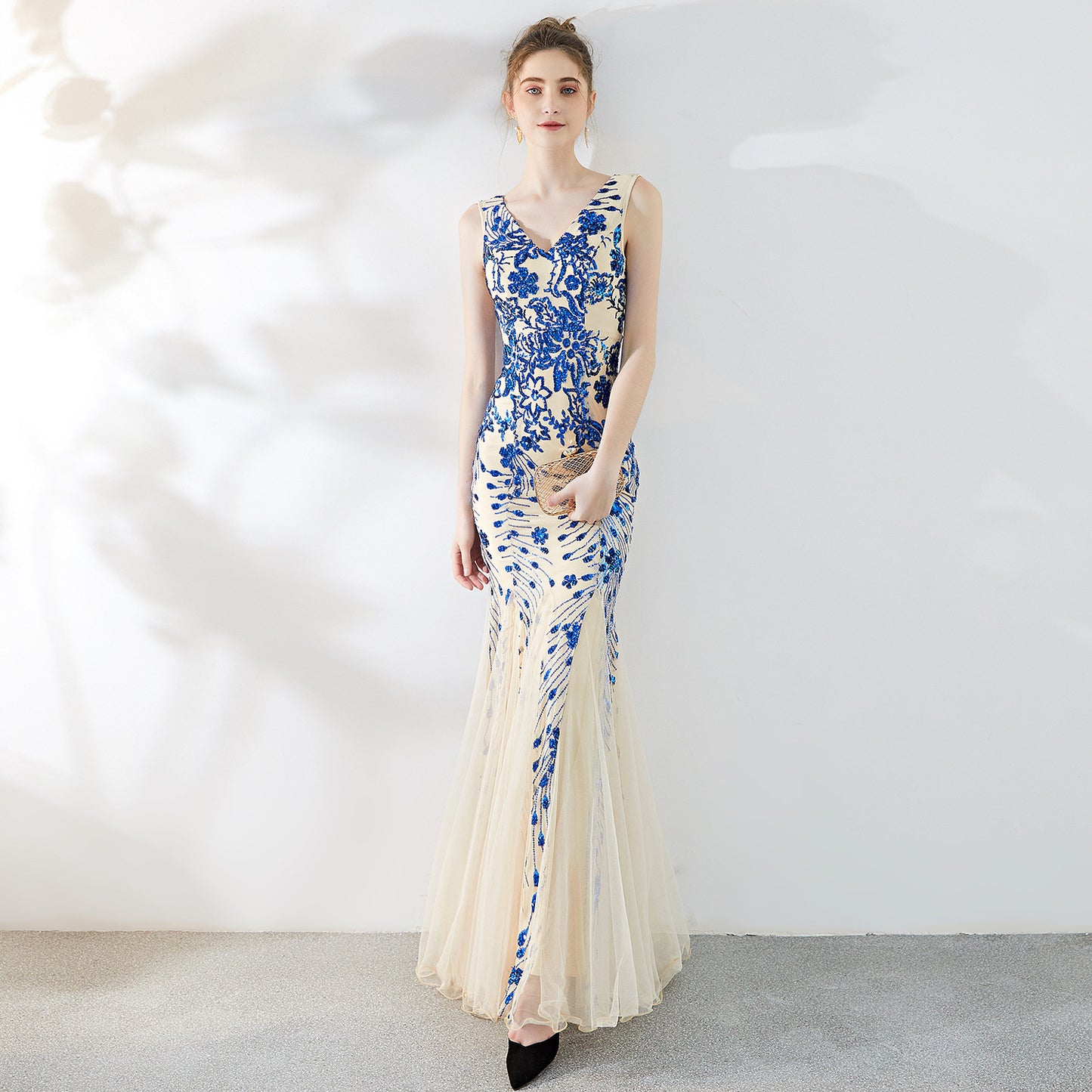 Evening Dress Female New Style Banquet Elegant Temperament Annual Meeting Long Fish Tail Sequin