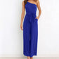 Women's Solid Color Lace-up Jumpsuit