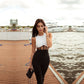 Cross-border Black And White Stitching Mesh See-through Women's Tight Dress
