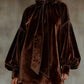 Simple Relaxed Fit Short Dress With Long Sleeves And A Bow