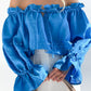 Women's Cotton Loose Casual Off-shoulder Bishop Sleeves Top